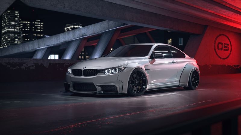 bmw m4, bmw, car, white, side view, 4k