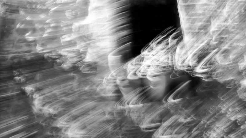 blur, abstraction, light, bw, 4k