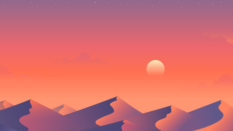 desert, sun, moon, minimalism, 4k, 5k, hd, artist, artwork, digital art