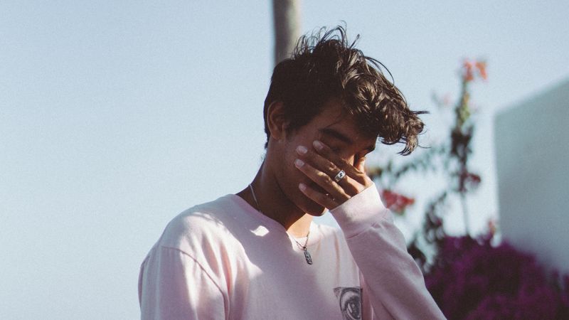 man, hand, face, hairstyle, style, 4k