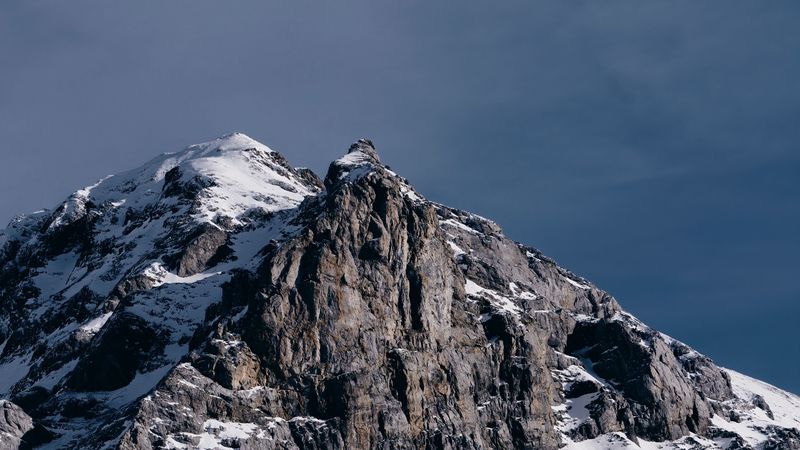 mountain, peak, snow, landscape, 4k