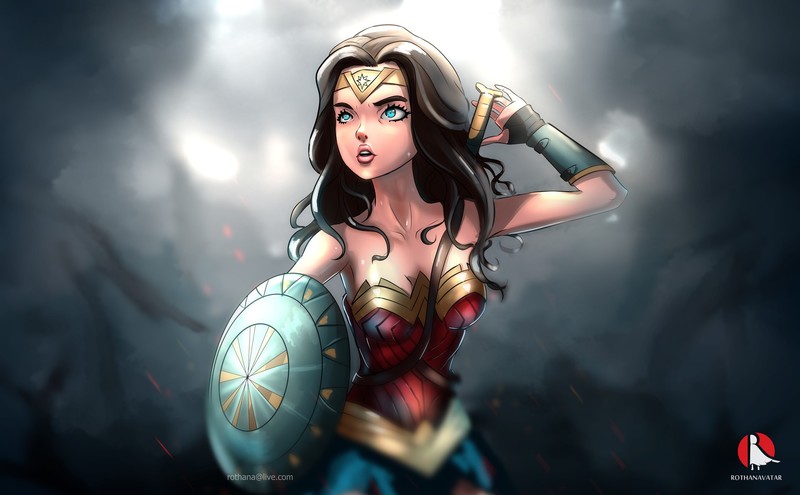 wonder woman, artwork, artist, digital art, superheroes, hd, artstation