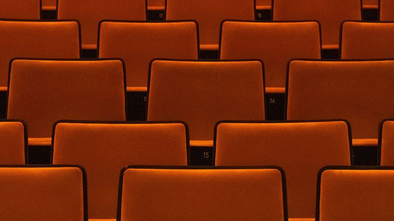 seats, rows, brown, theater, 4k