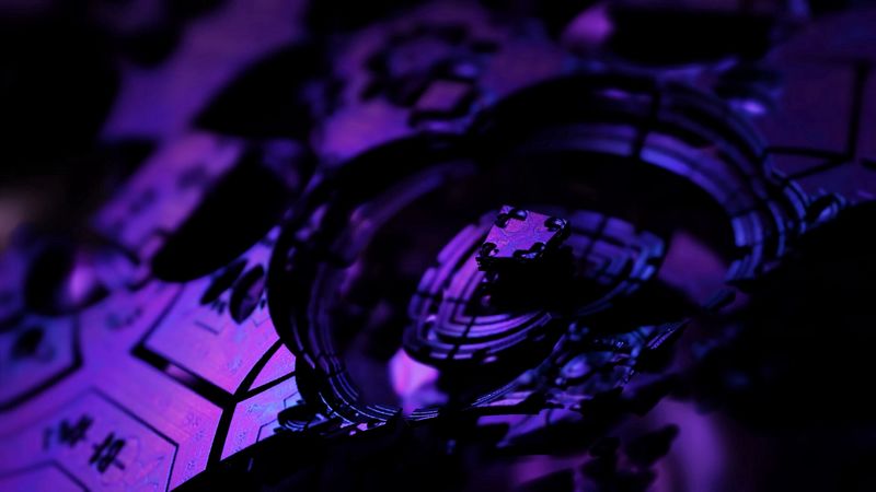 fractal, 3d, dark, purple, 4k