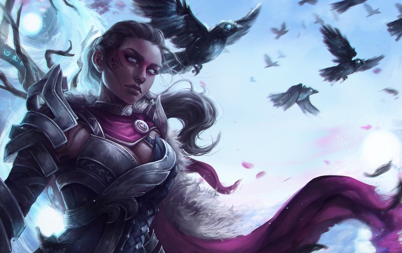 guild wars 2, games, hd, artist, artwork, crow, fantasy girls