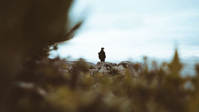 man, alone, sad, nature, 4k