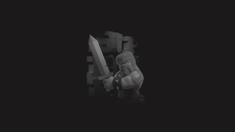 clash of clans, supercell, games, 2017 games, hd, 4k, black and white, monochrome