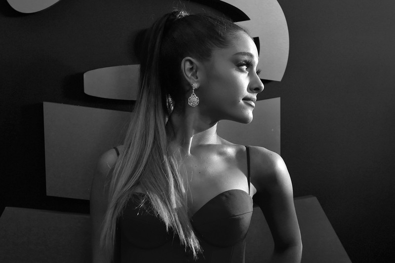 ariana grande, celebrities, music, girls, singer, hd, monochrome, black and white