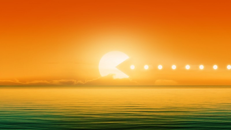 pacman, sun, artist, hd, funny