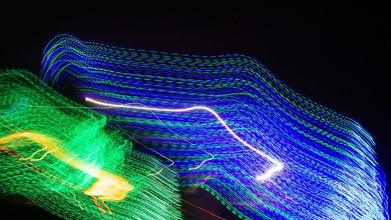 neon, freezelight, glow, long exposure, 4k