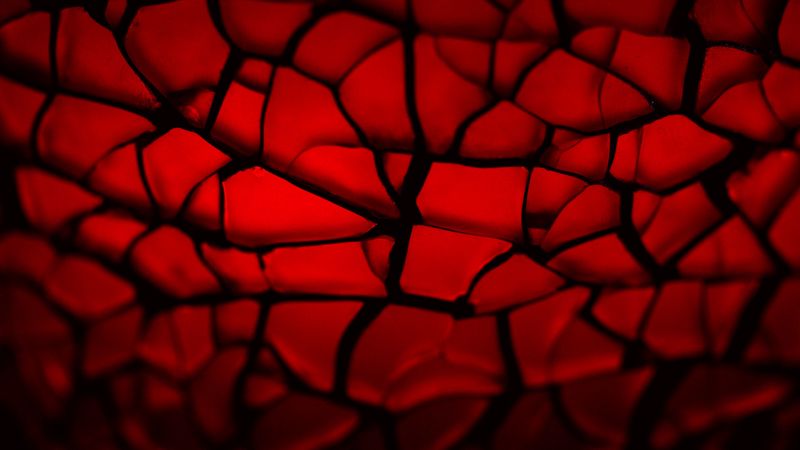 shards, glass, macro, red, 4k