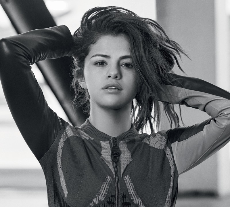 selena gomez, celebrities, girls, hd, monochrome, black and white, 4k