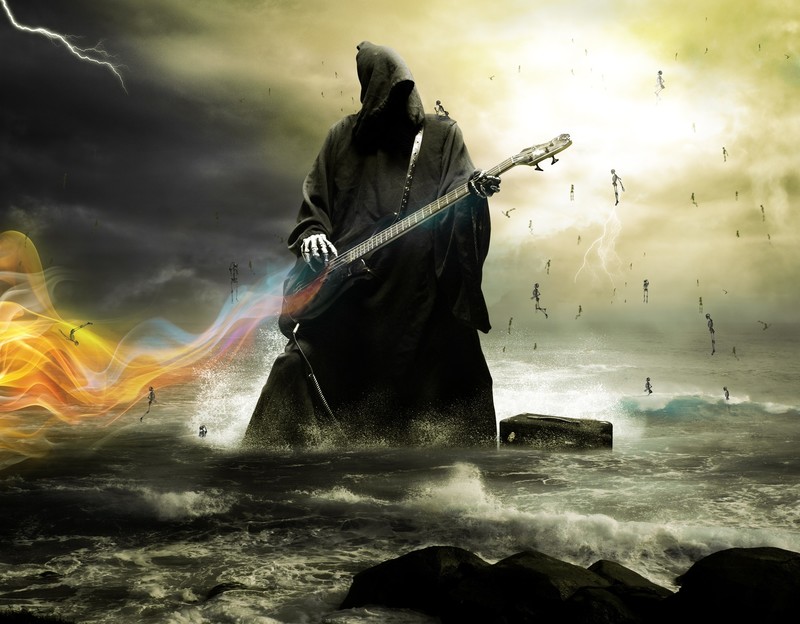 death, arist, grim reaper, skull, hd