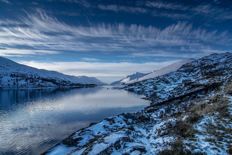 lake, nature, winter, hd