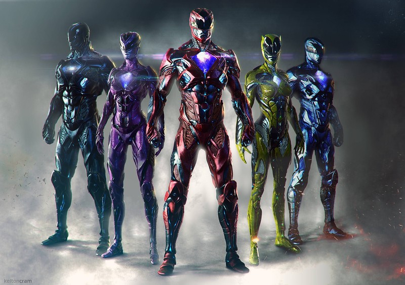 power rangers, artwork, artist, digital art, hd