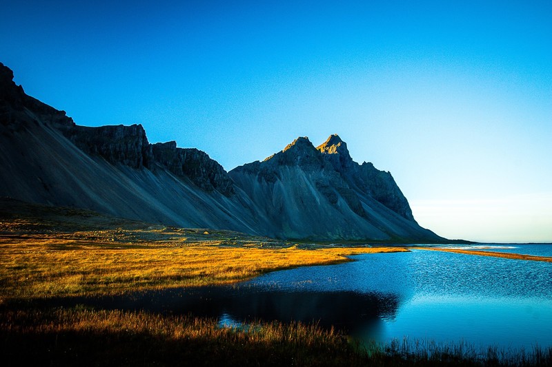 grass, lake, mountains, nature, hd