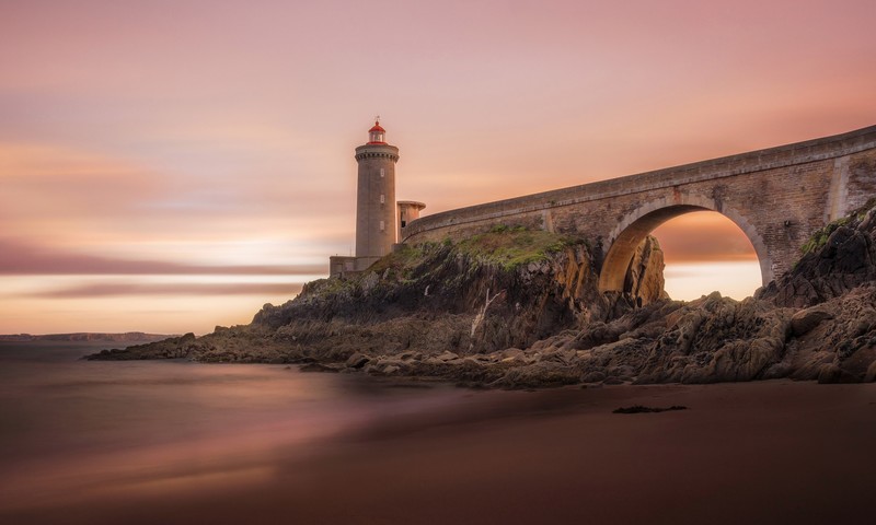 bridge, building, lighthouse, nature, hd, 4k