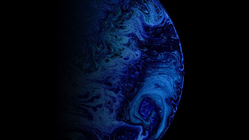 ball, paint, stains, black, fluid art, 4k