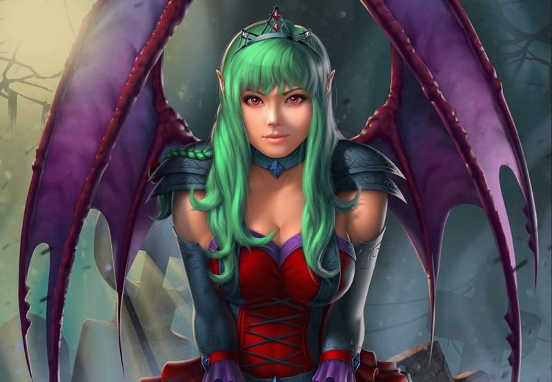fantasy girls, demon, hd, deviantart