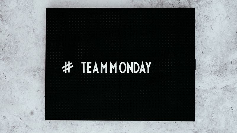 team, monday, inscription, text, hashtag, 4k