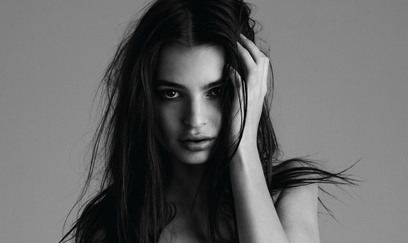 emily ratajkowski, celebrities, girls, monochrome, black and white
