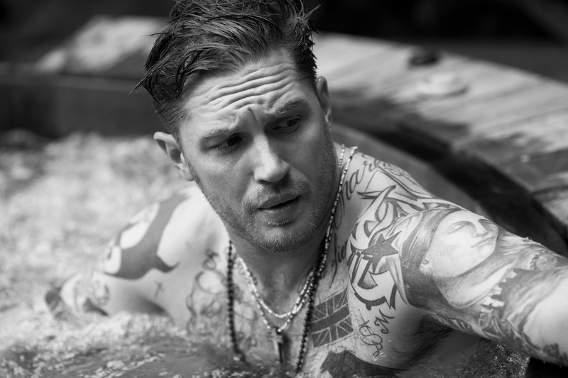 tom hardy, celebrities, male celebrities, black and white, monochrome