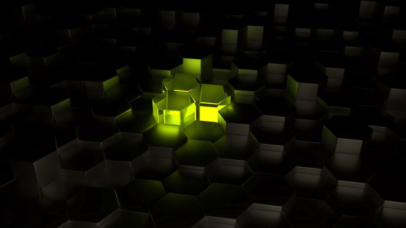 structure, hexagons, 3d, glow, 4k