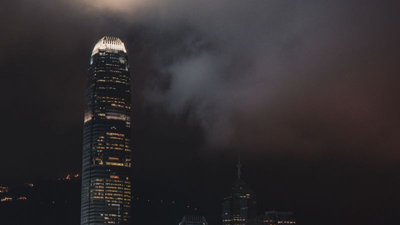 night city, skyscraper, lights, hong kong, 4k