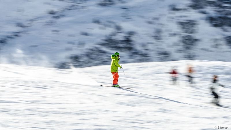 skier, skiing, winter, snow, mountains, 4k