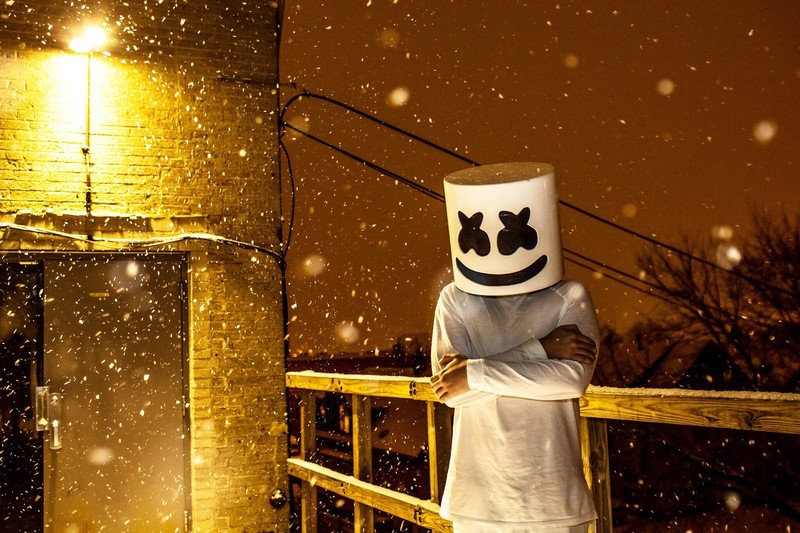 marshmello, dj, music, singer, hd, snow