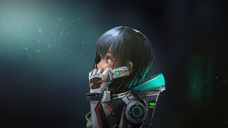 anime girl, anime, astronaut