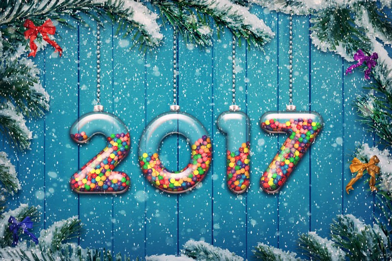 happy new year 2017, celebrations, 8k