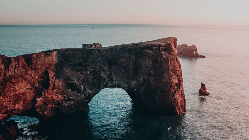 sea, rocks, cliff, water, landscape, 4k