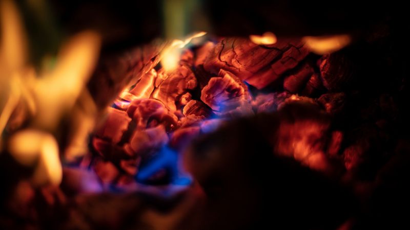 fire, embers, macro, dark, 4k