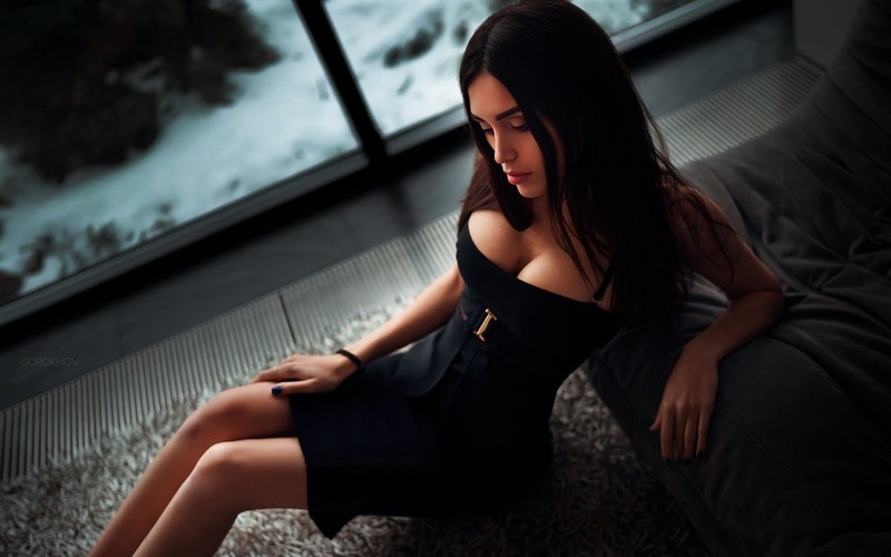 girls, dress, black, photography, black dress