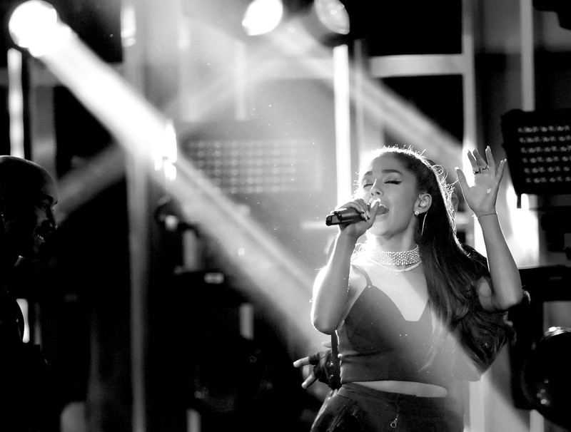 ariana grande, celebrities, music, girls, monochrome, black and white