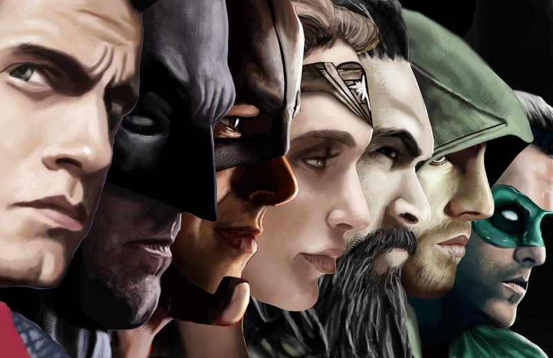 justice league, super heroes, artwork, artist, digital art, aquaman, wonder woman, batman, superman, the flash