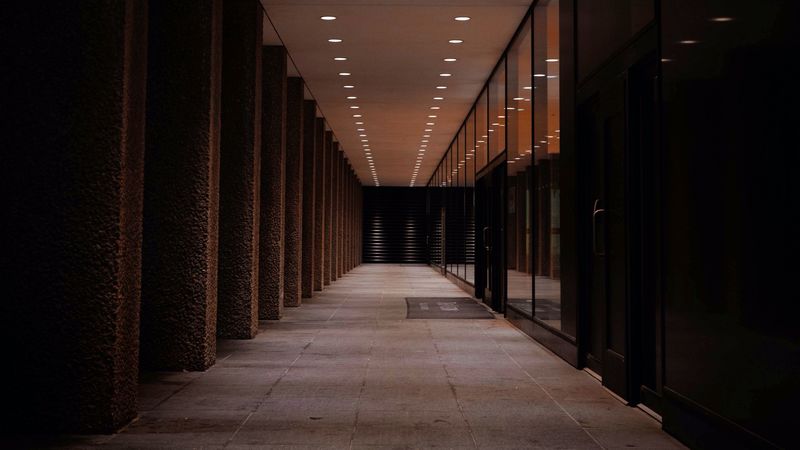 corridor, interior, building, architecture, 4k