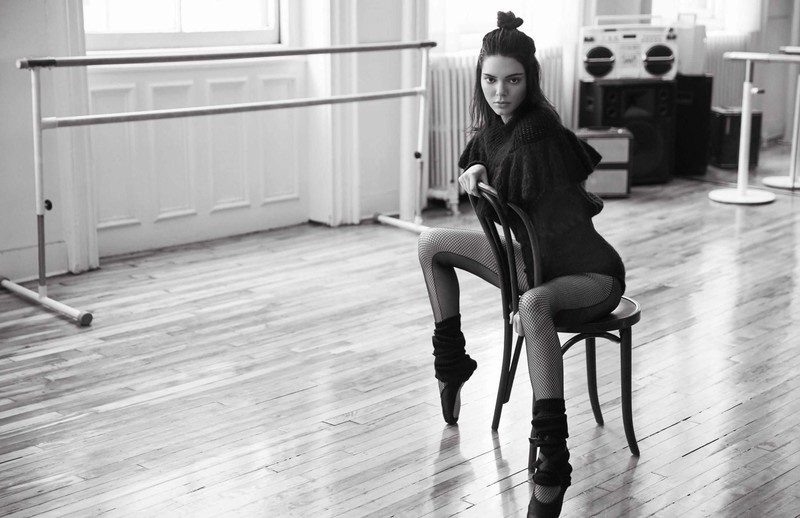 kendall jenner, celebrities, girls, vogue, photoshoot, black and white, monochrome