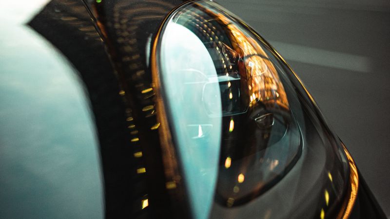 car, headlight, reflection, glare, 4k
