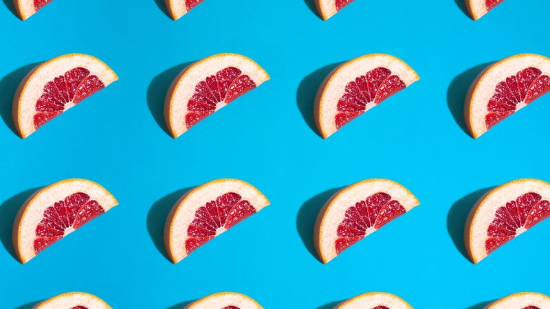 grapefruit, slices, fruit, pattern, 4k