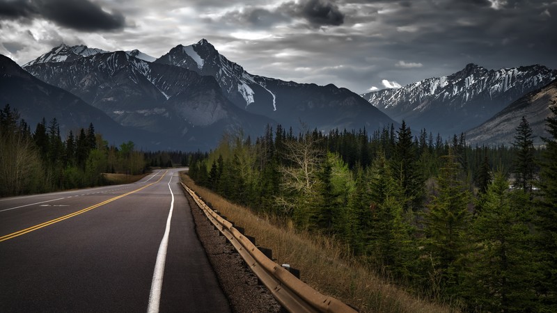 road, mountains, nature, 4k, clouds