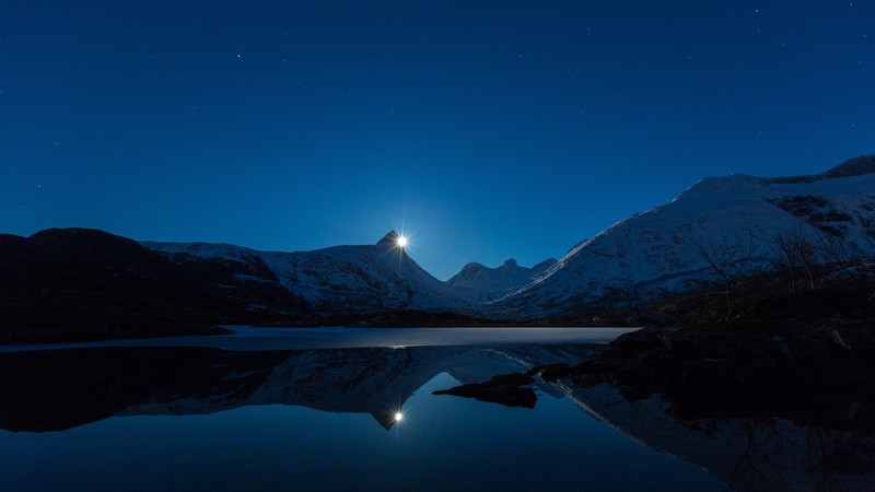 moon, nature, 4k, reflection