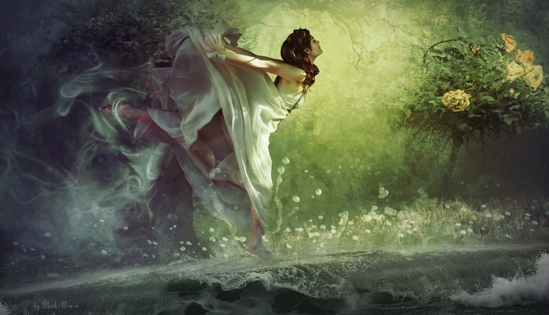 fantasy girls, forest, artist, deviantart
