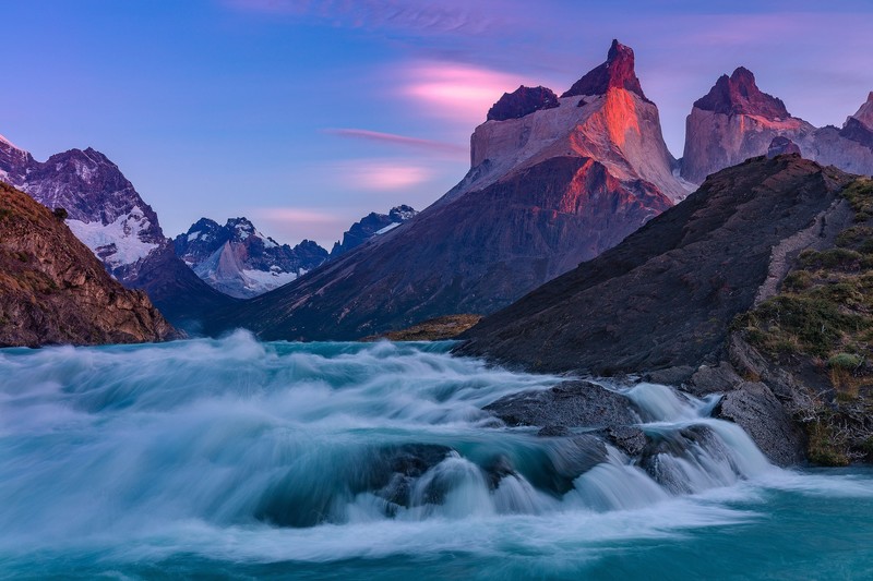 river, mountains, nature