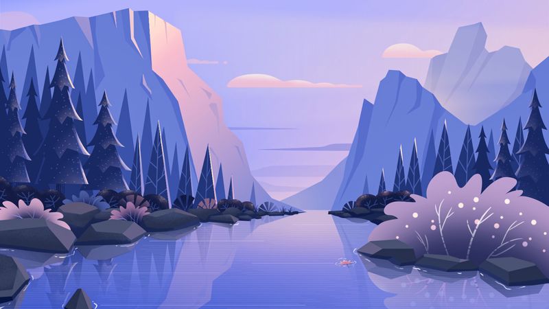 river, mountains, landscape, nature, art, 4k