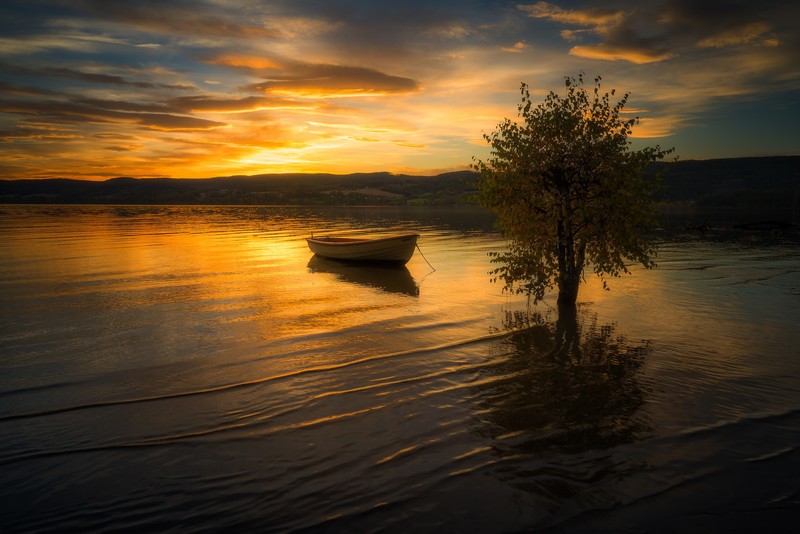 photography, lake, boat, nature