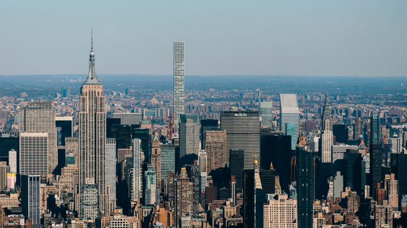 city, buildings, aerial view, metropolis, architecture, new york, 4k