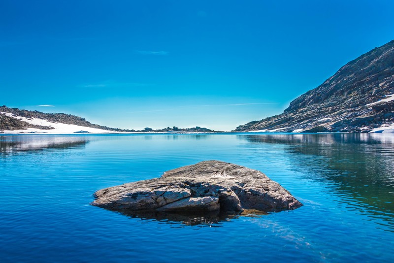 lake, rock, nature