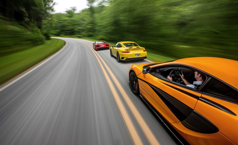 porsche 911, porsche, audi r8, audi, mclaren, cars, 2017 cars, motion, blur